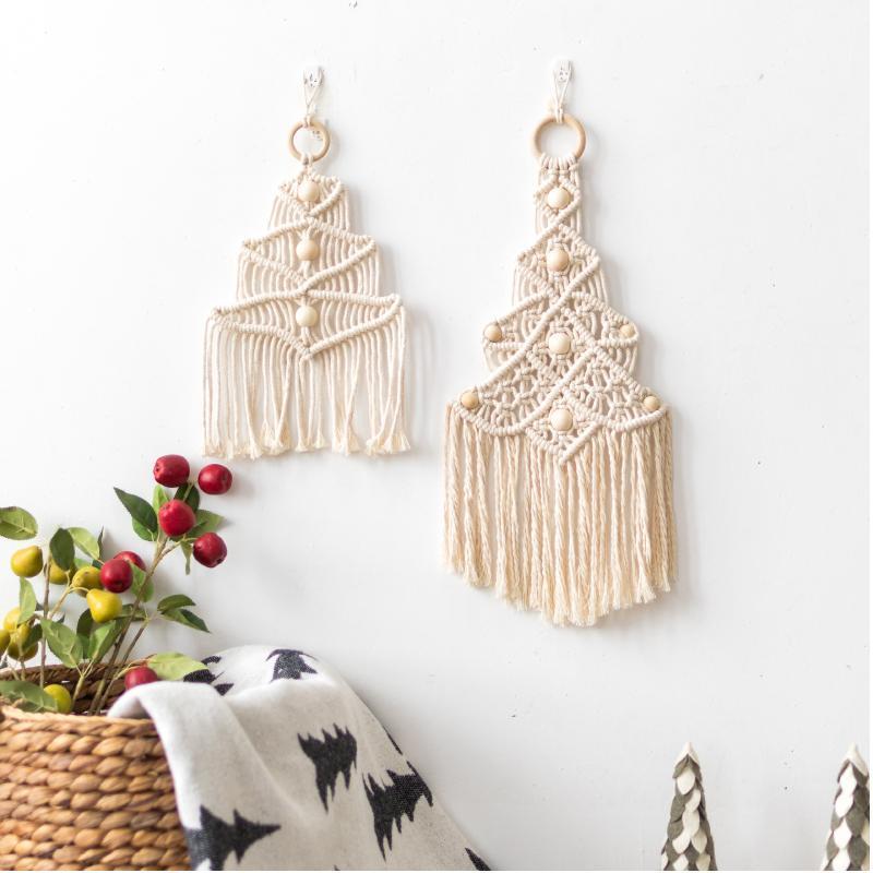 Premium Quality Macrame Christmas Tree Wall Hangings Hand Woven Natural Wall Decorations for Home at Wholesale Price