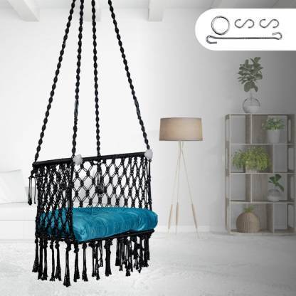 Hammock Chair Hand Woven Natural Cotton Soft Rope Boho Design Hanging Seat Macrame Hammock Swing Chair For Adults