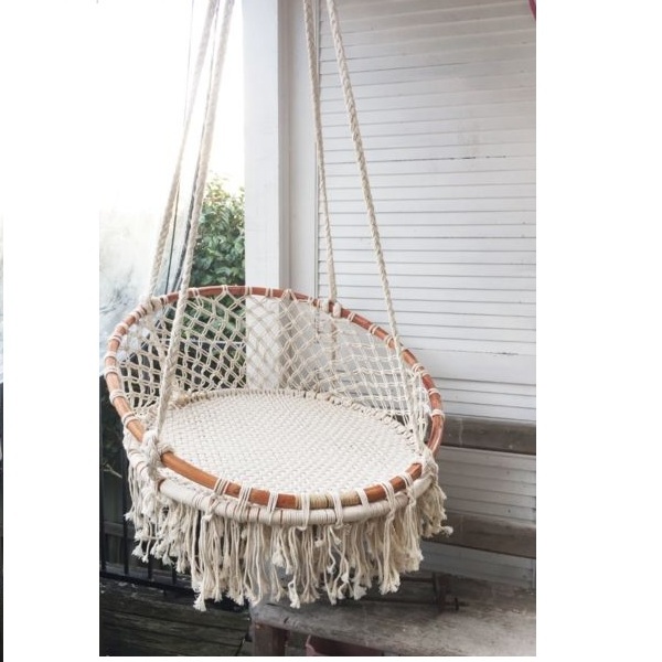 Top Quality Macrame Swing Chair With Tassel Boho Hanging hammock Chair For Adults Indoor Outdoor Home Decor Macrame Hanging Chai