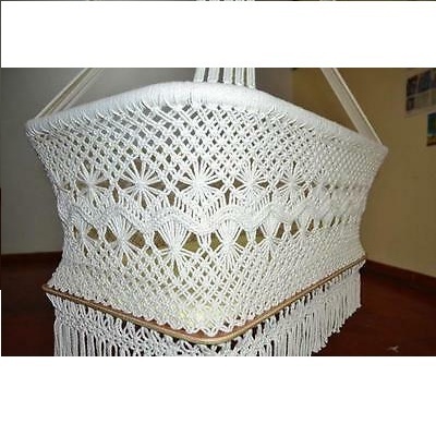 Hot Sale Hand Woven Baby Bassinet 100 % Organic Cotton Macrame Hanging Baby Crib Portable Swing For Baby