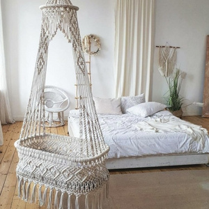 New Wholesale Macrame Baby Bassinet Swing Hand Woven With Classic Woven Ropes For Living Room, Bed Room, Garden