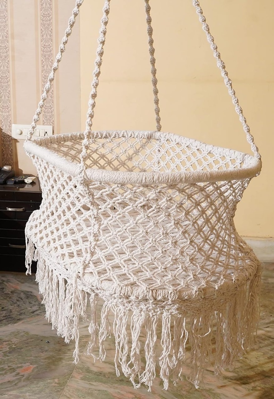 New Wholesale Macrame Baby Bassinet Swing Hand Woven With Classic Woven Ropes For Living Room, Bed Room, Garden