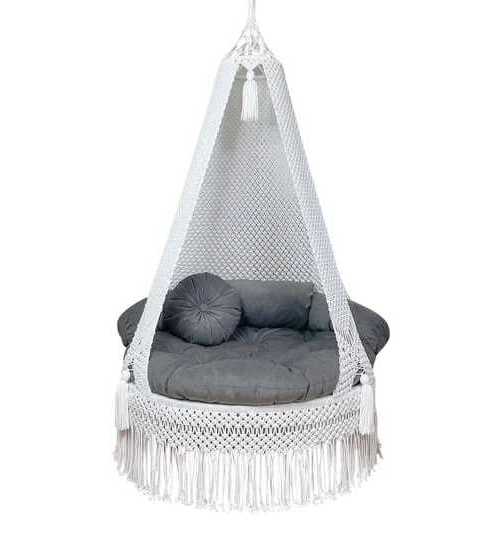 Indoor OutDoor Handmade Macrame Hammock Swing Chair Hammock Swing Chair Made By Cotton Cord and Metal Ring