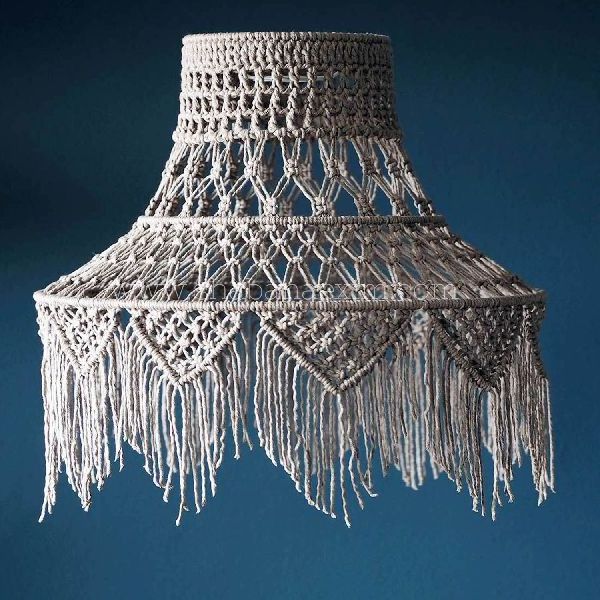 Hand Made Macrame Lamp Shade Boho Home Decorative Cotton Fringe Bedroom Ceiling Pendant Light Buy Online