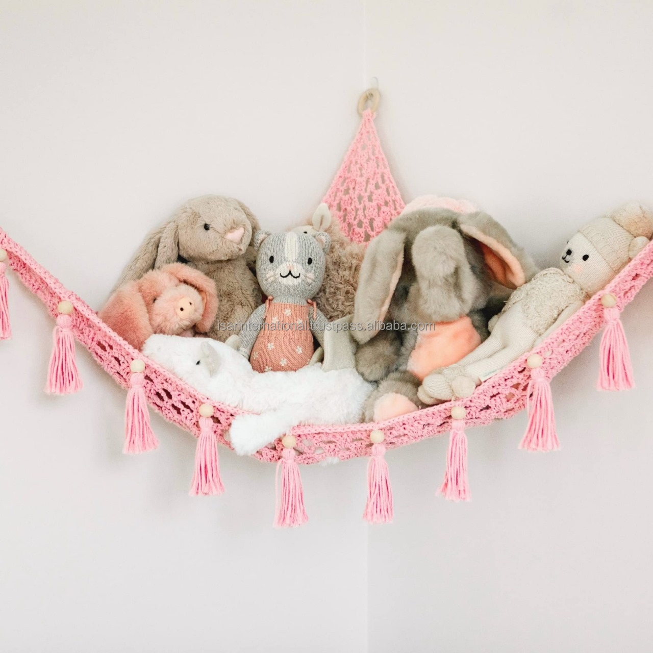 Large Macrame Wall Hanging Toy Hammock For Stuffed Animals Hand Woven Net Storage Toy Hammock BestSuppliers