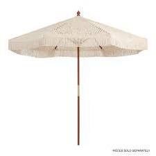 Macrame Handwoven Umbrella Bohemia cotton rope macrame parasols wooden pole handmade tassels woven canopy beach umbrella