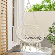 Wholesale Macrame Handmade Outdoor Tassel Hammock Chair Cotton Rope Adult Woven Hanging Hammock Swing Chair