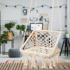 Wholesale Macrame Handmade Outdoor Tassel Hammock Chair Cotton Rope Adult Woven Hanging Hammock Swing Chair