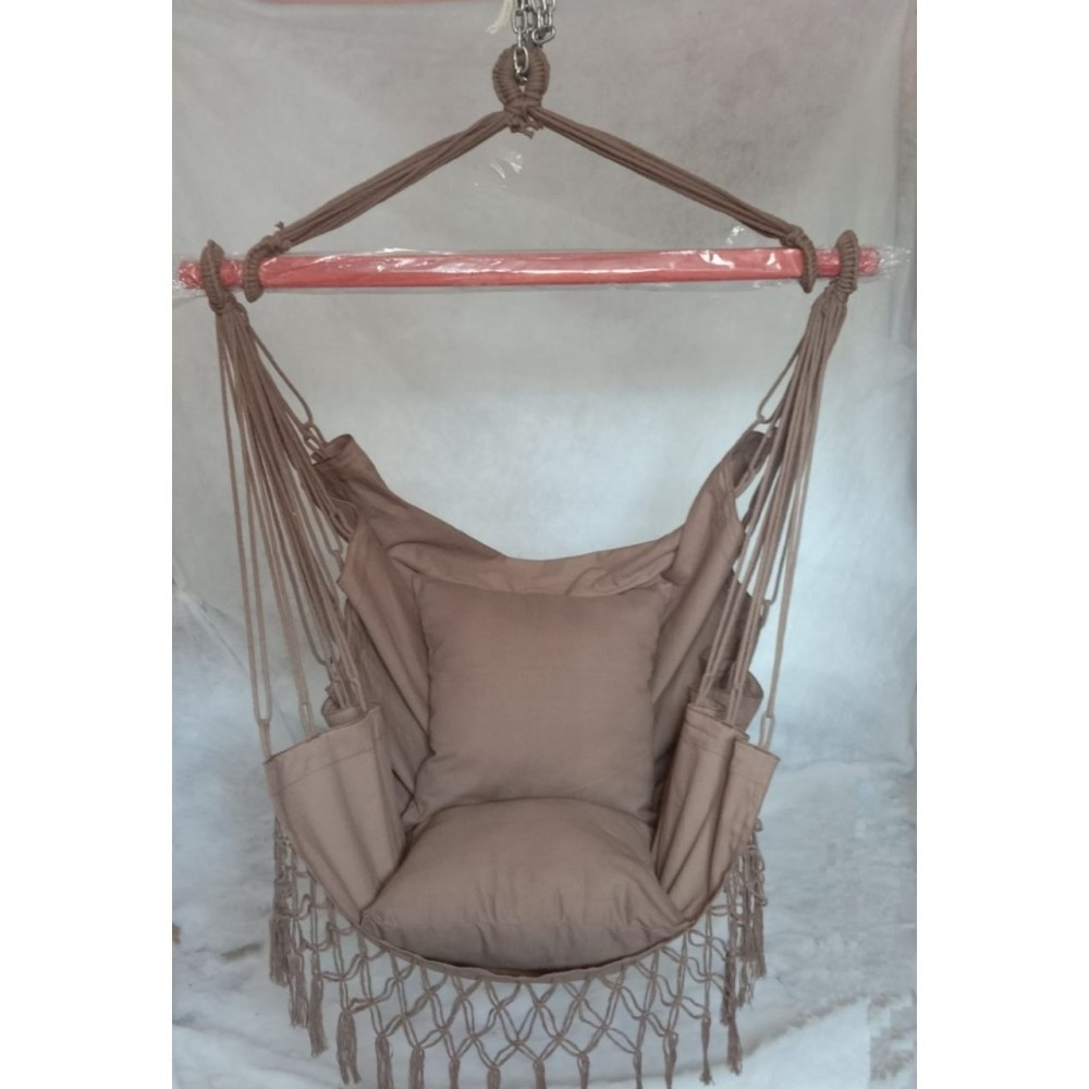 Wholesale Macrame Handmade Outdoor Tassel Hammock Chair Cotton Rope Adult Woven Hanging Hammock Swing Chair