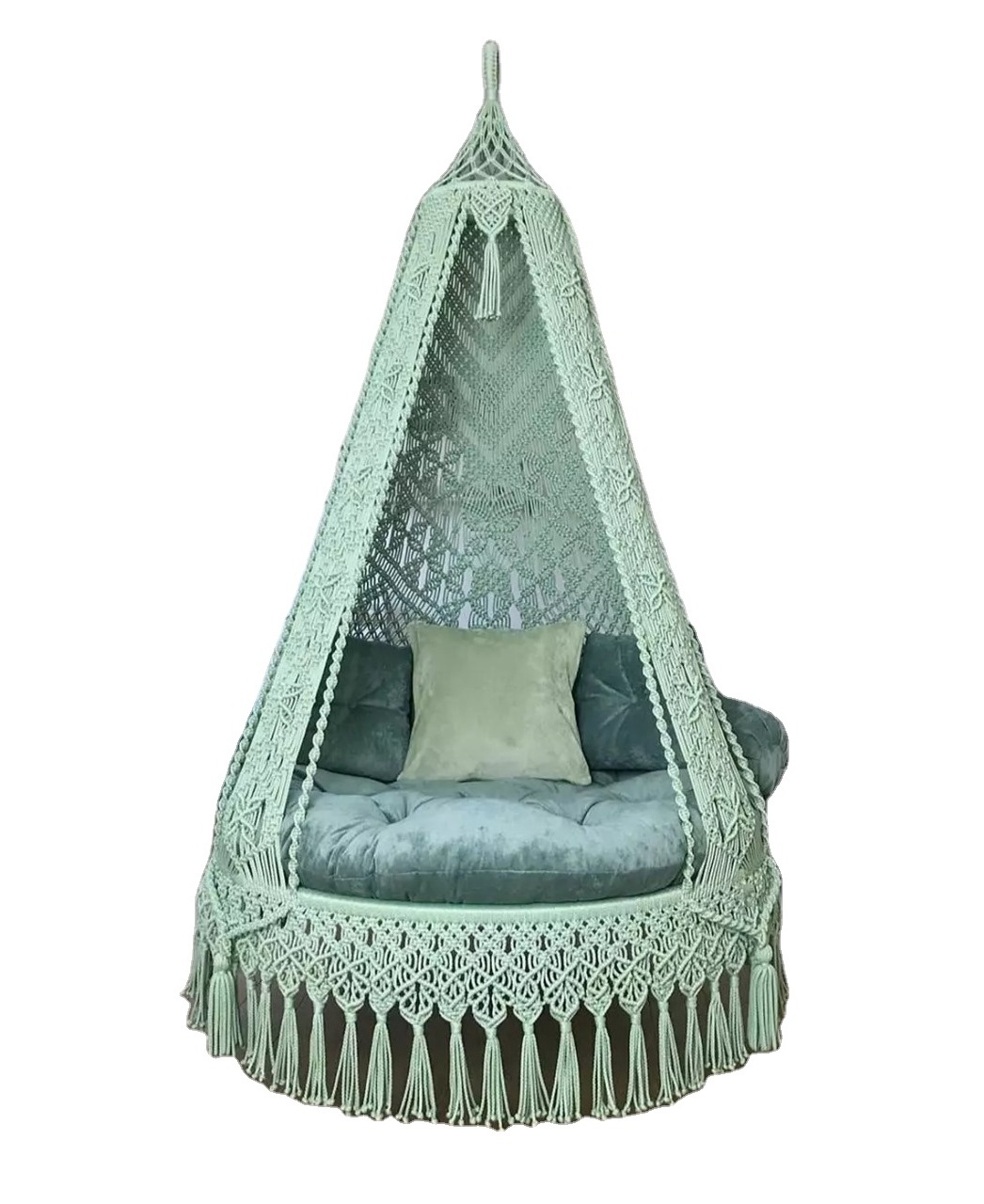 Macrame Hammock Chair  Handmade Large Macrame Hammock Swing Chair With Cushion at Wholesale from India