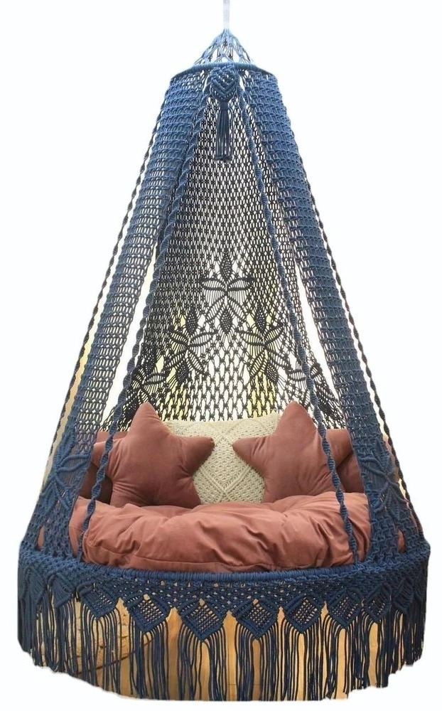 Macrame Hammock Chair  Handmade Large Macrame Hammock Swing Chair With Cushion at Wholesale from India