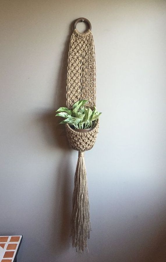 Macrame Plant Hanger Indoor Good Quality Hanging Planter Basket with Wood Beads Decorative Flower Pot Holder  or Indoor Outdoor