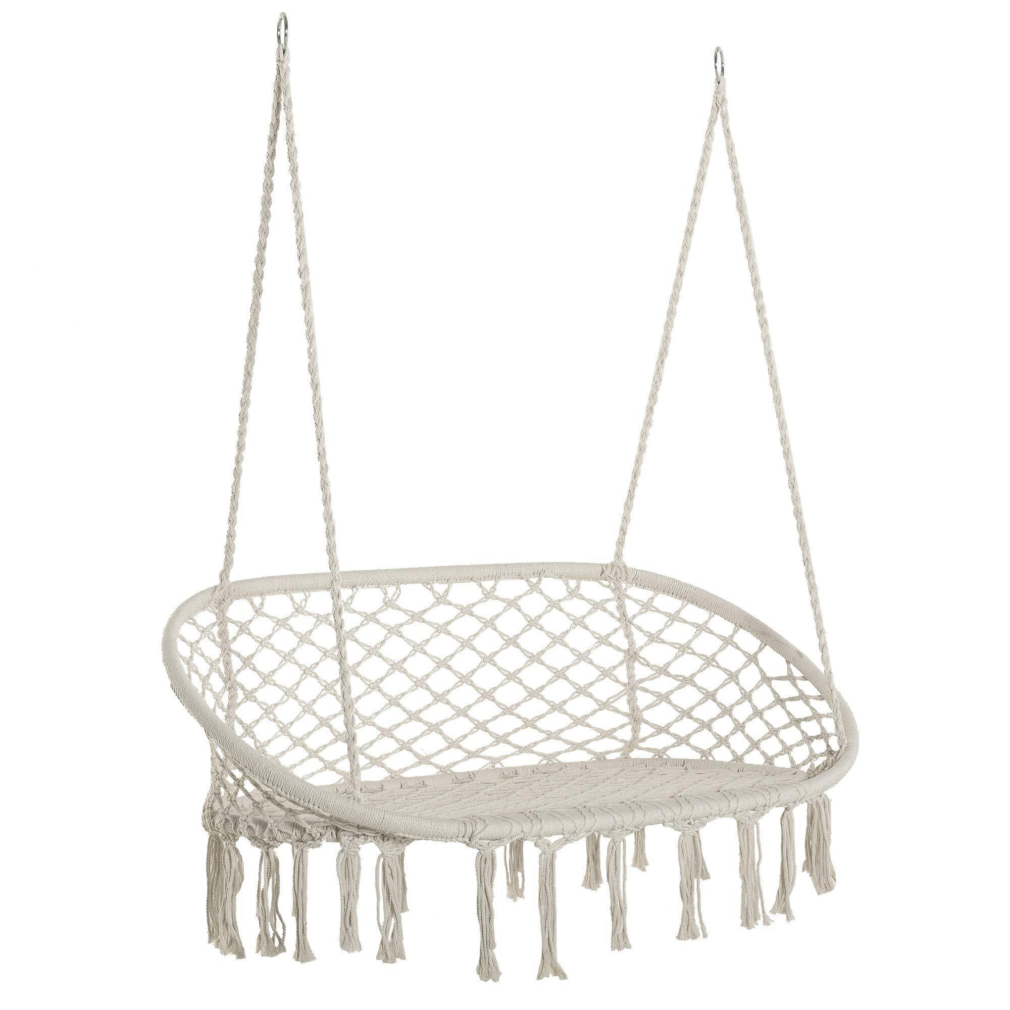 2023 Wholesale Heavy Outdoor Macrame Hammock Chair Cotton Rope Adult Swing Chair From India