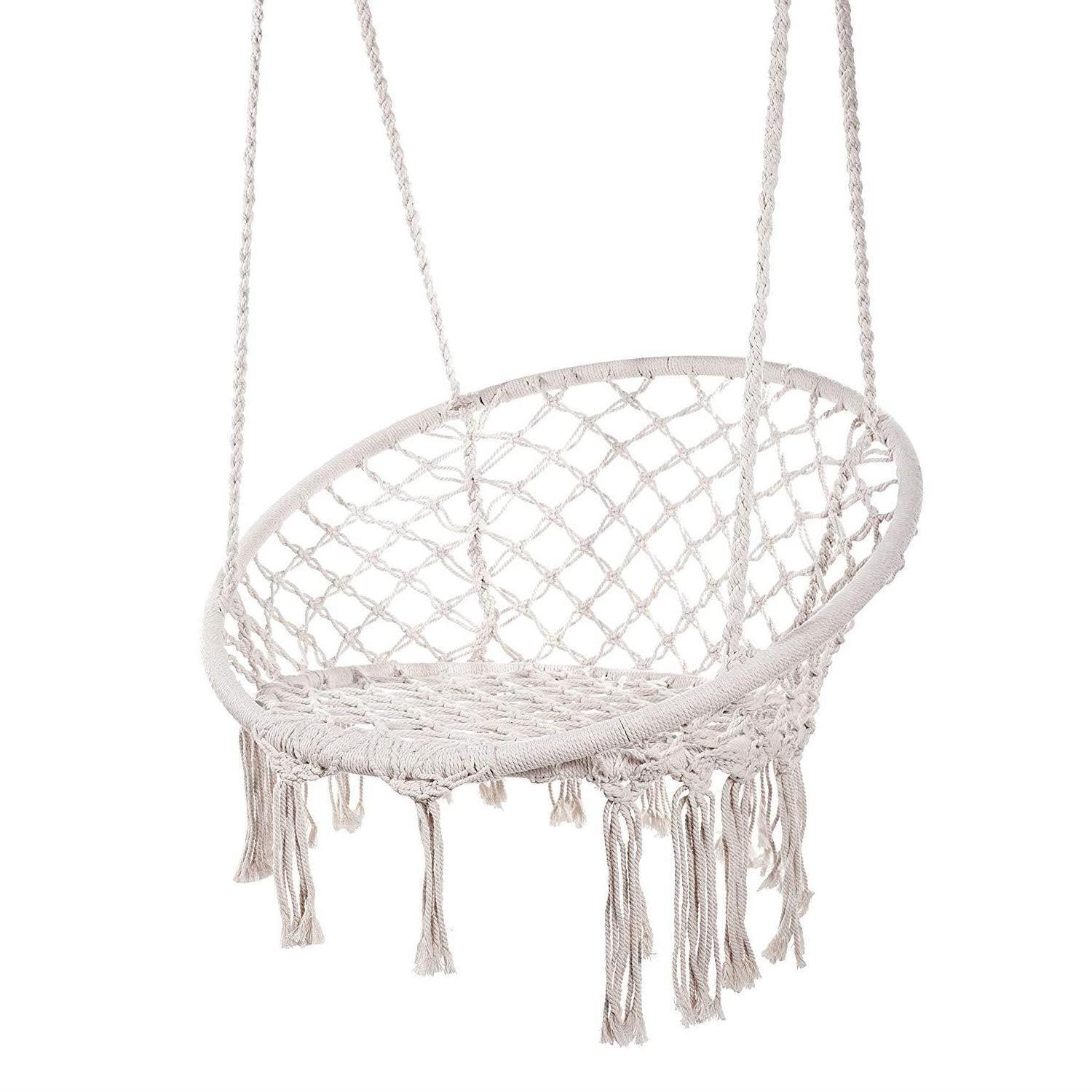 2023 Wholesale Heavy Outdoor Macrame Hammock Chair Cotton Rope Adult Swing Chair From India