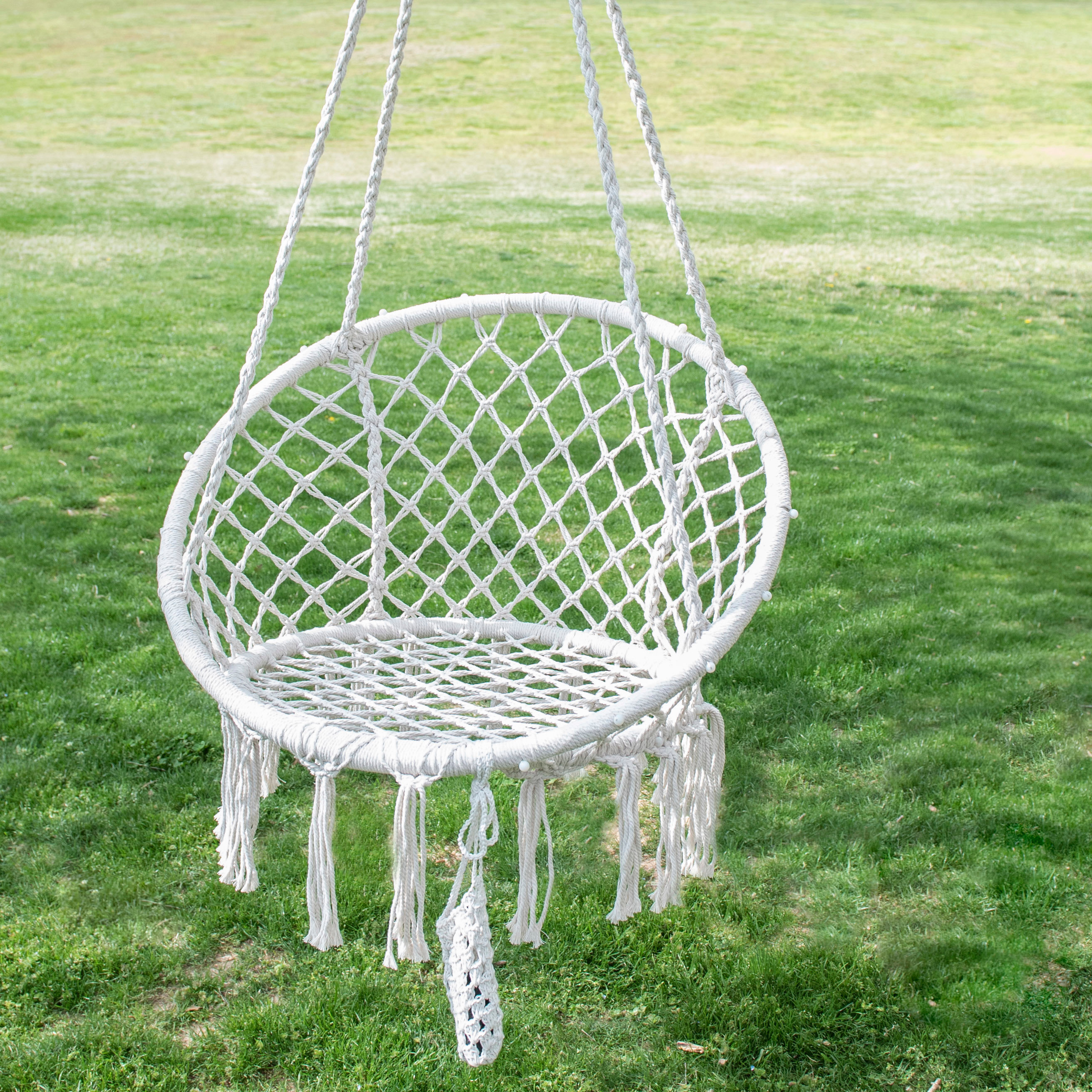 2023 Wholesale Heavy Outdoor Macrame Hammock Chair Cotton Rope Adult Swing Chair From India