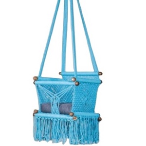 2022 New Custom Wholesale Macrame Baby Swing Chair Turquoise Color Macrame Baby Hanging Chair For Baby