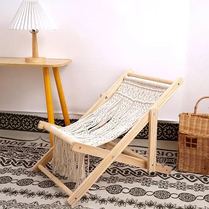 Wholesale Top Quality Hand Woven Bohemian Macrame Beach Chair for Garden at Lowest Price from India