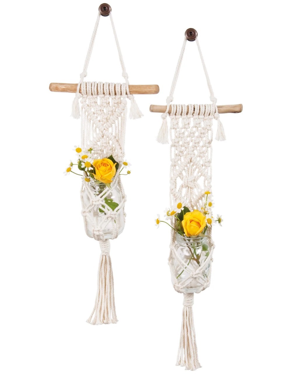 Unique Designs Handmade Cotton Rope Hanging Flower Pots Holder Stand for Indoor Outdoor at Wholesale from India