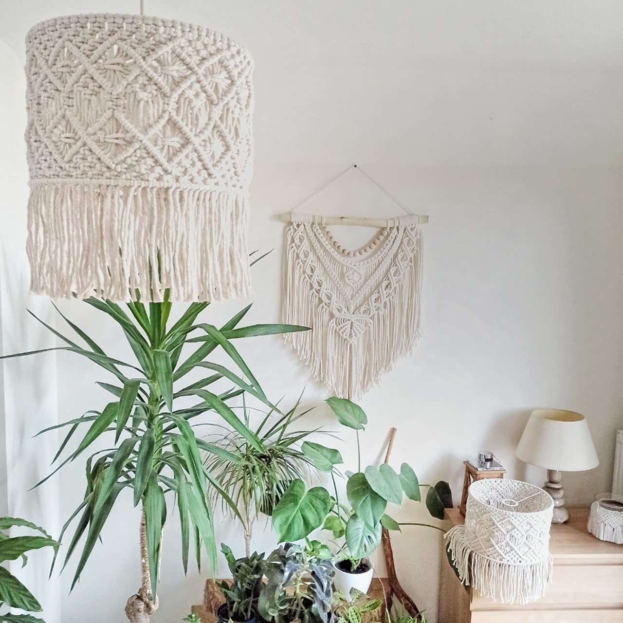 Limited Edition Macrame  Lamp Shade Ceiling Hanging Light Pendant Cover For Nursery Dorm Room Bohemian Home Decor