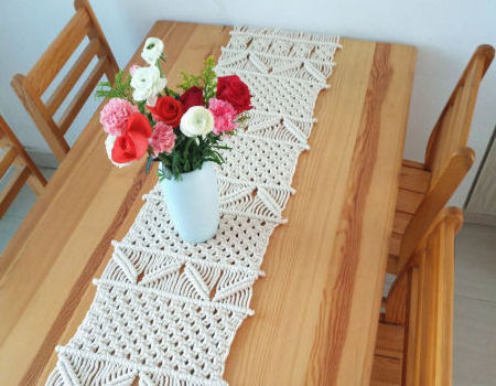 Bohemian Table Runner Handmade Table Bed Tapestry Hand-woven Macrame Table Runner From Isar International LLP