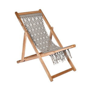 100% Eco Friendly Luxury adjustable Macrame Beach Chair Premium Quality Macrame Beach Chair at Cheap Price