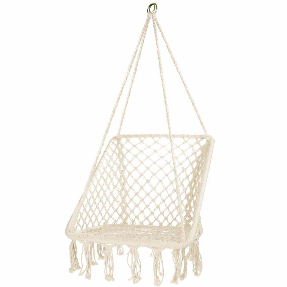 Standard Quality Baby Hanging Chair Handmade Macrame Cotton Grey Macrame Hammock Chair Soft And Comfortable Hanging Seat