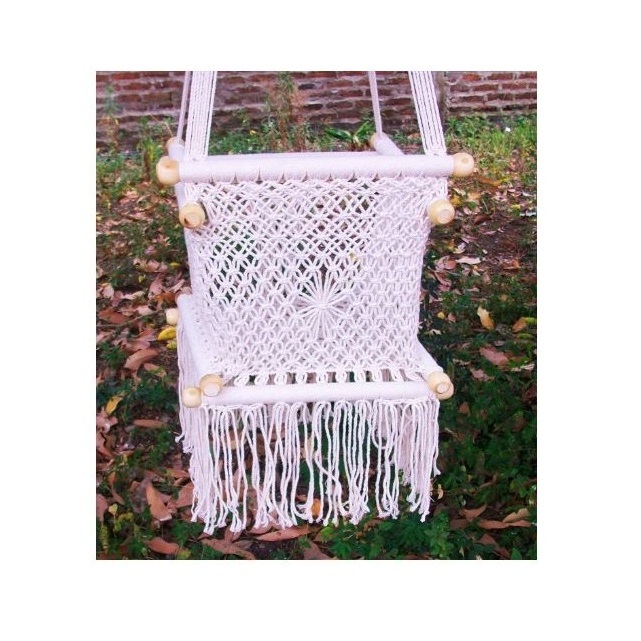 2022 New Customized Boho Design Macrame Baby Swing in Blue Macrame hammock Boho Macrame Baby Accessories