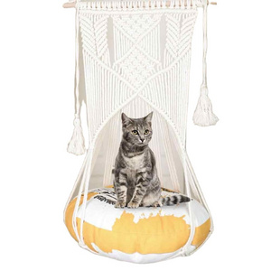 Top Selling Boho Handwoven Macrame Hammock Swing Hammock Macrame Cat Swing Hanger Boho Pet Hammock