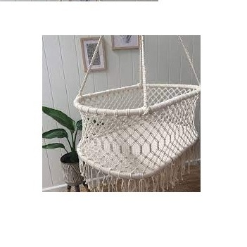 100% Organic Eco Friendly Boho Baby Cradle Hand Made Macrame Baby Bassinet Hanging Cradle For New Born Baby