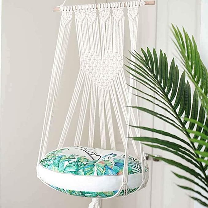 Macrame cat hammock Woven wall hanging dog bed Dip dye macrame cat swing Cat lover birthday gifts boho large pet furnitures