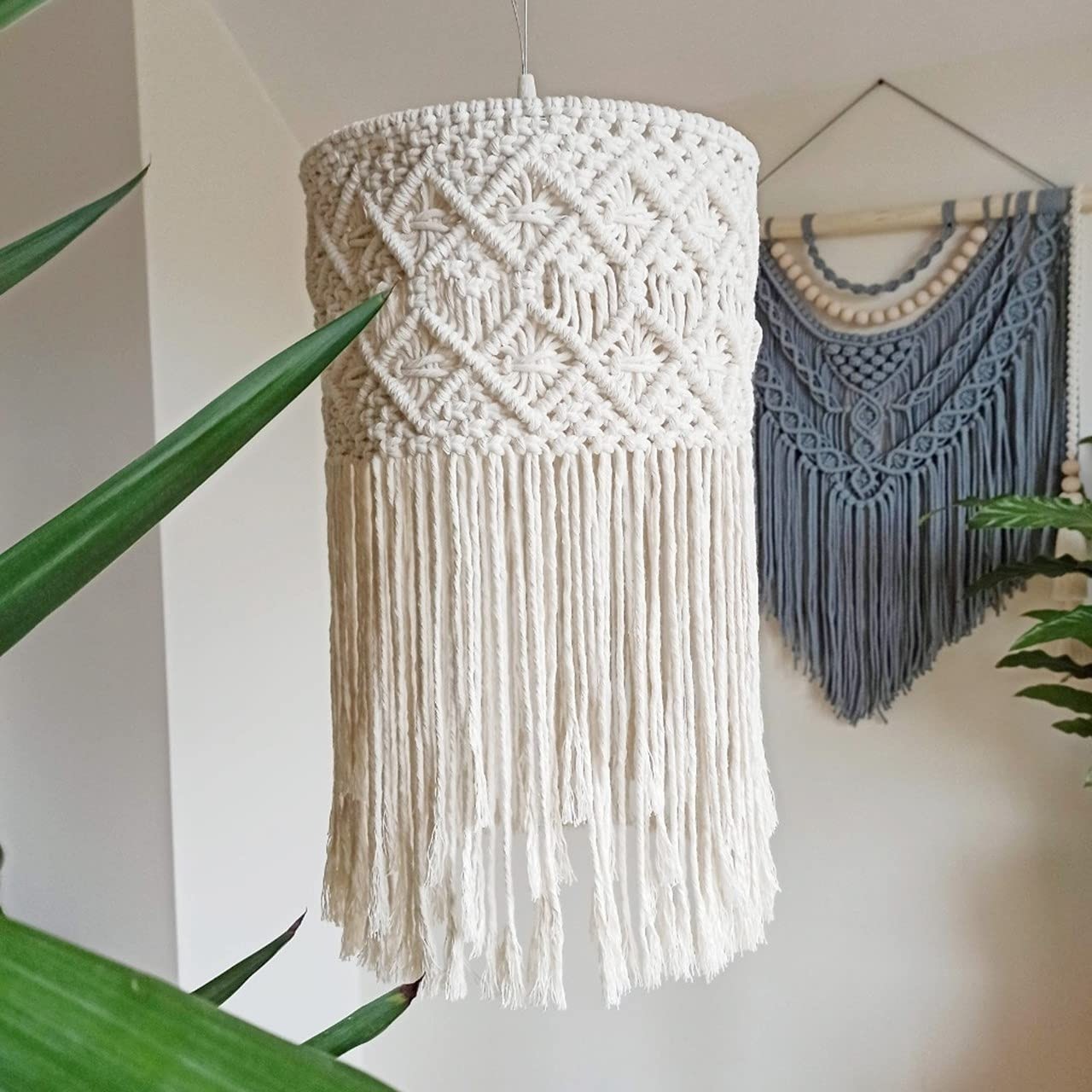 Limited Edition Macrame  Lamp Shade Ceiling Hanging Light Pendant Cover For Nursery Dorm Room Bohemian Home Decor