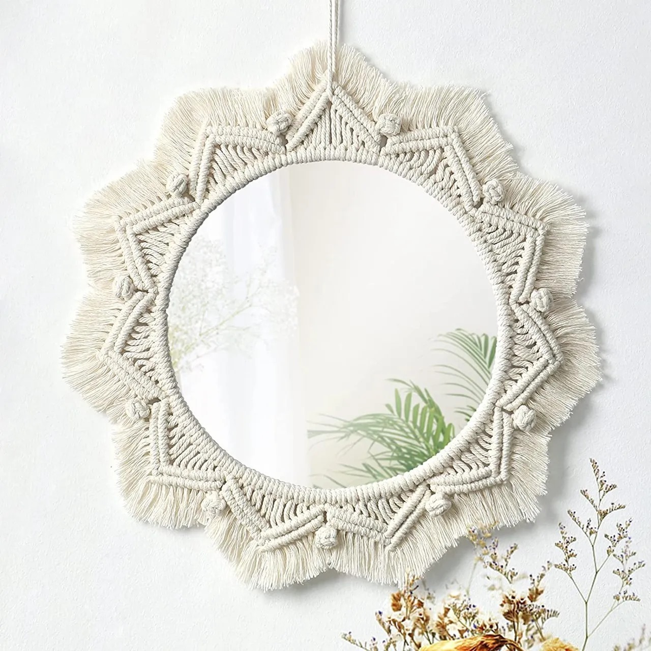 Limited Edition Macrame Wall Decorative Round Mirror Boho Wall Art For Living Room, Bedroom, Baby Room