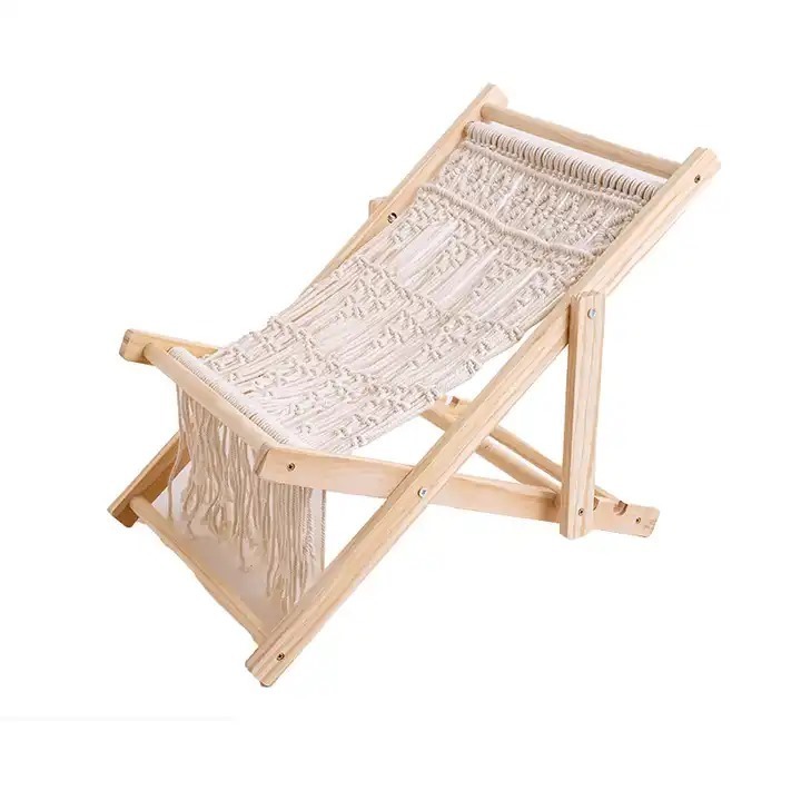 100% Eco Friendly Luxury adjustable Macrame Beach Chair Premium Quality Macrame Beach Chair at Cheap Price