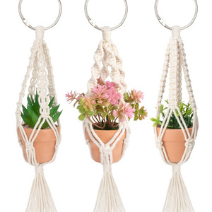 Unique Designs Handmade Cotton Rope Hanging Flower Pots Holder Stand for Indoor Outdoor at Wholesale from India