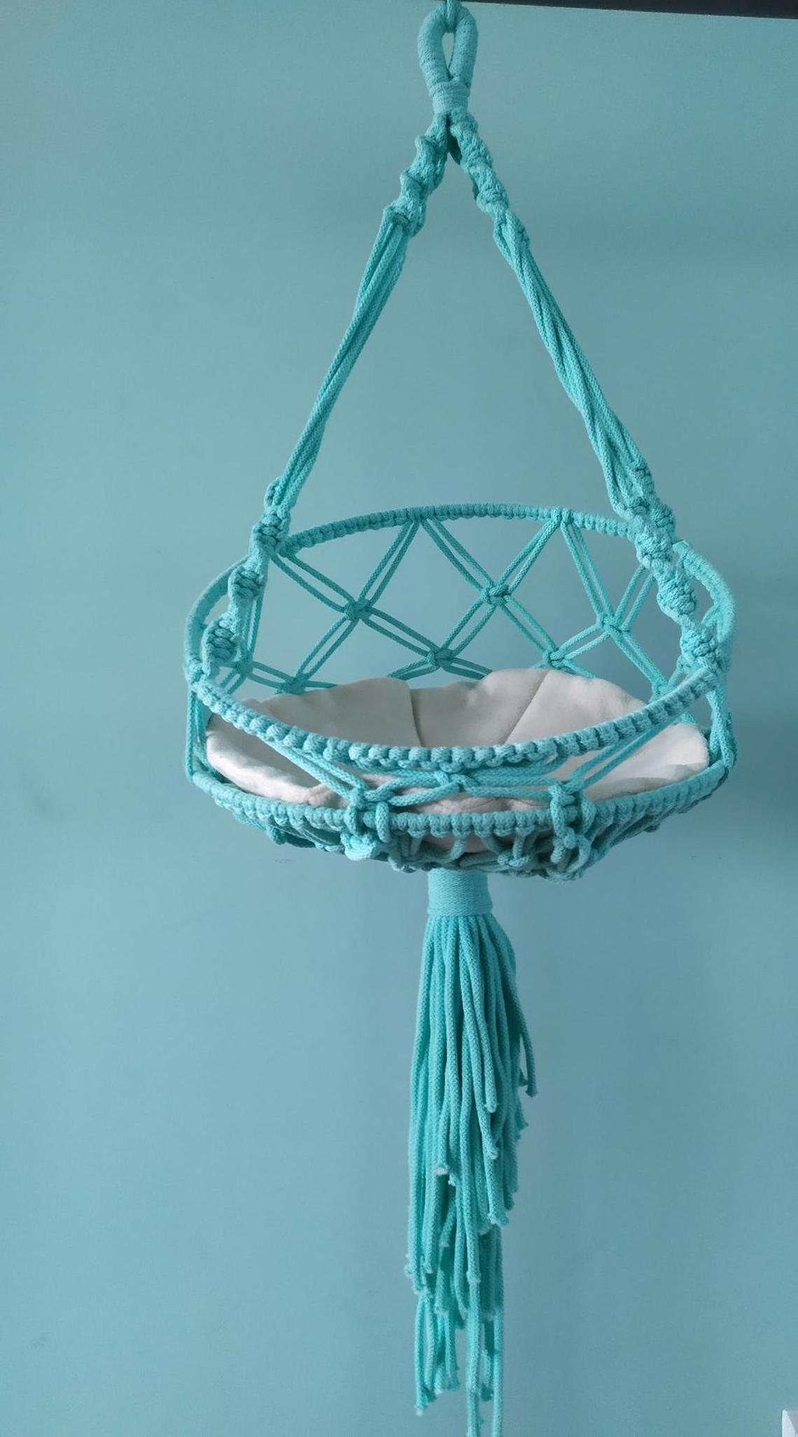 Pet Accessories Handwoven Cat Hammock Kitten Cage Macrame Hammock Bed Hanging Soft and Comfortable Chair For Cat