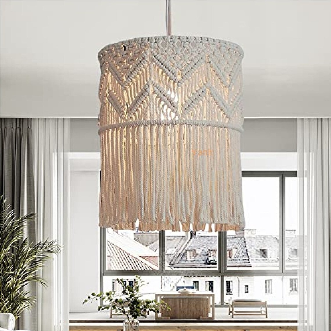 Modern Macrame Lamp Shades Wall Decor Hanging Ceiling Pendant Light Cover For Bed Room Home Decor