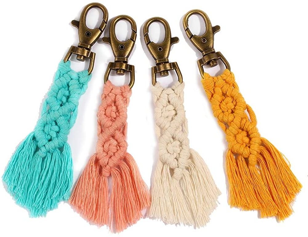 Hand Woven Decorative Boho Macrame Keychains Wholesale Indian Macrame Keychain Supplier Of Macrame Keychain