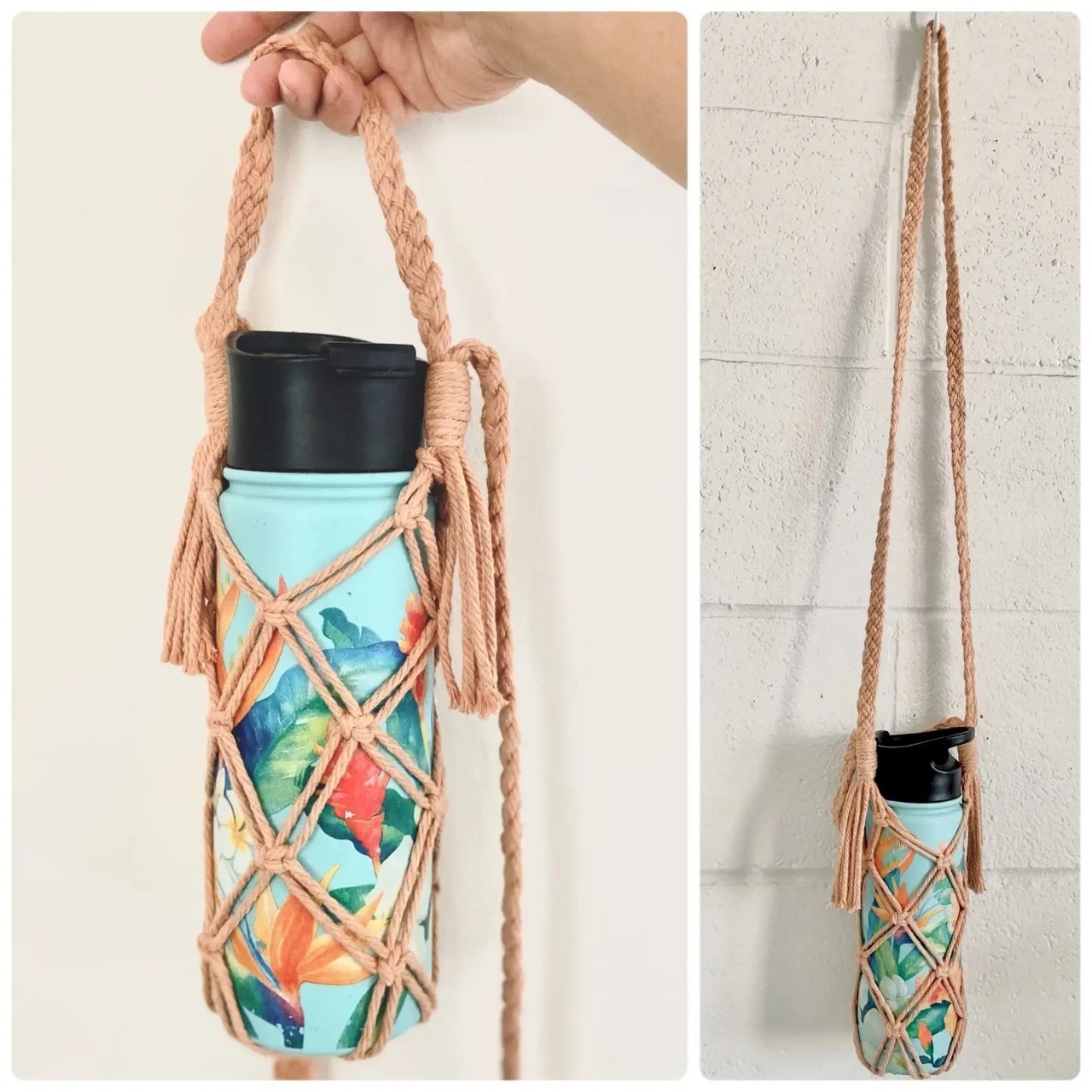 New Design Handmade Macrame Bottle Holder Wine Tote Boho Hanging Decorations Unique Wine Bottle Holder