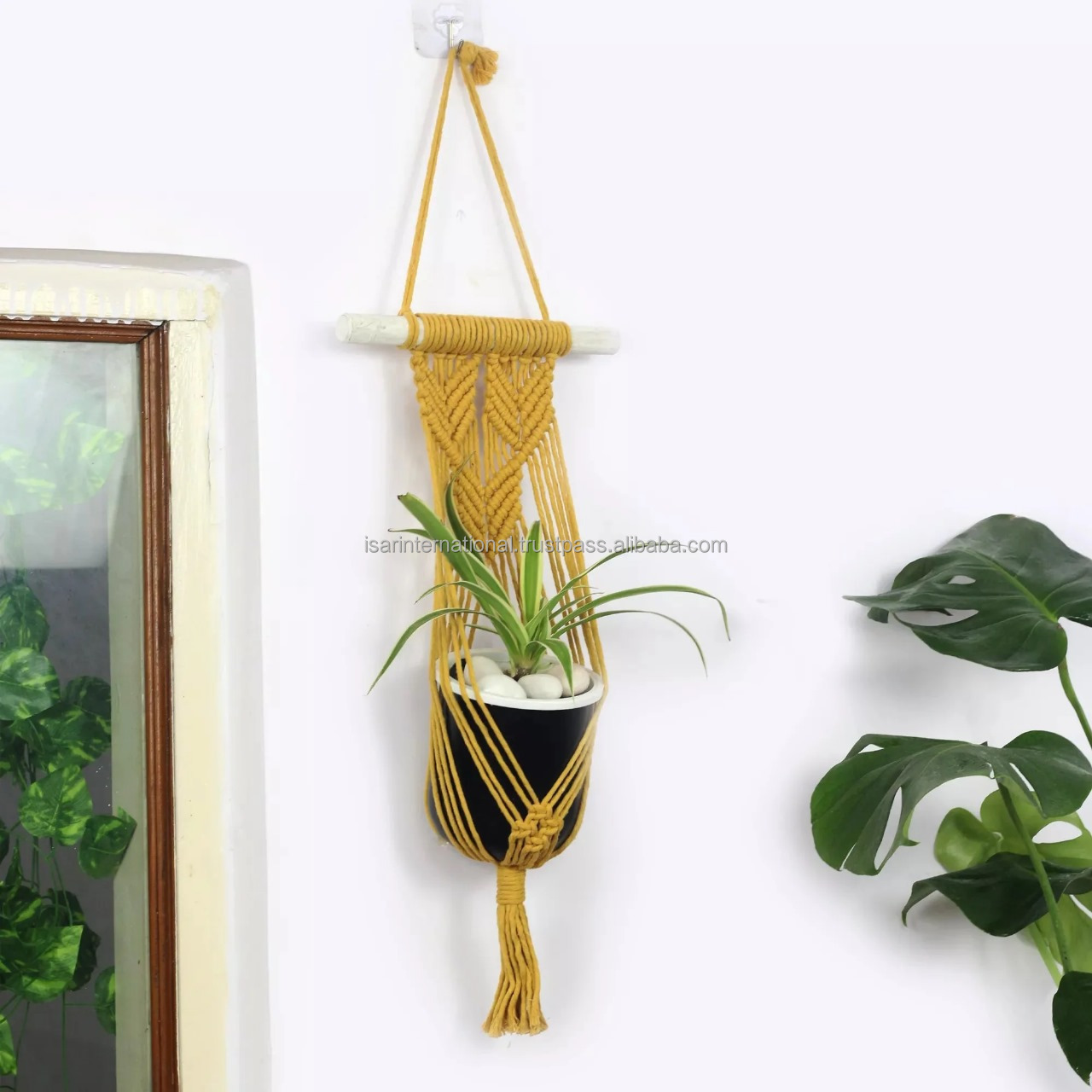 Unique Designs Handmade Cotton Rope Hanging Flower Pots Holder Stand for Indoor Outdoor at Wholesale from India