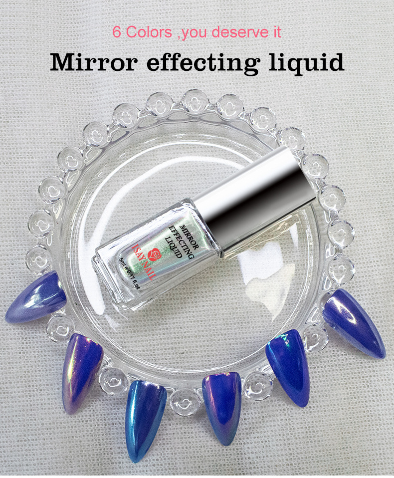 Wholesale Healthy Chrome Liquid 5ml Magic Metallic Mirror Effect Mirror Nail Powder Magic Chrome Liquid