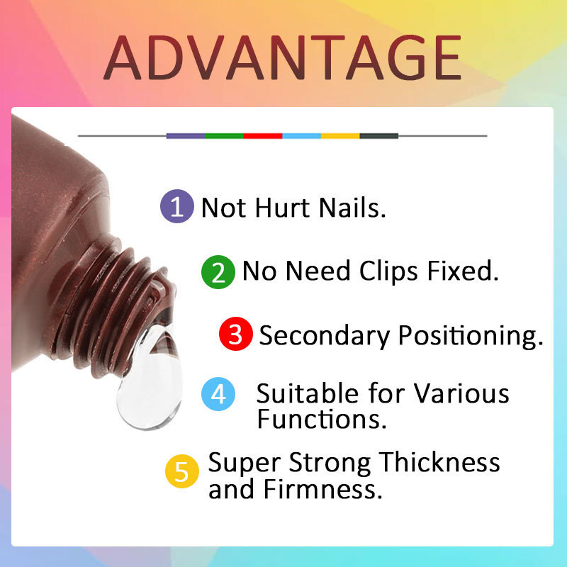 Nail Art Salon 20g Long Lasting Nail Tips Glue Gel/Super Strong Adhesive Gel Solid Gel Glue for Press on Nail Extension Tip