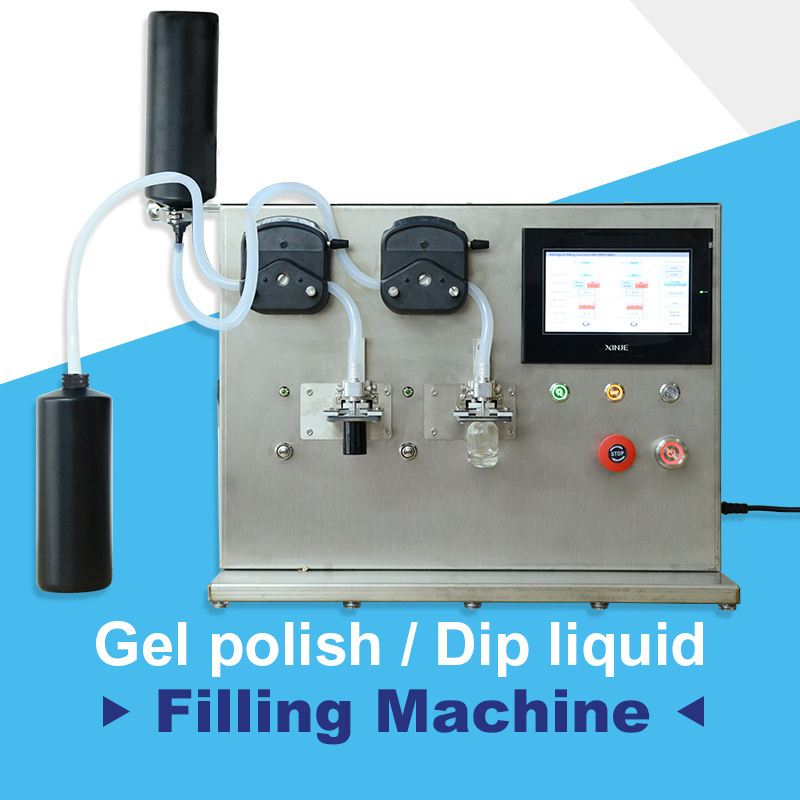 Nail gel polish glue filling machine dipping liquid UV gel double nozzles nail polish filling machine