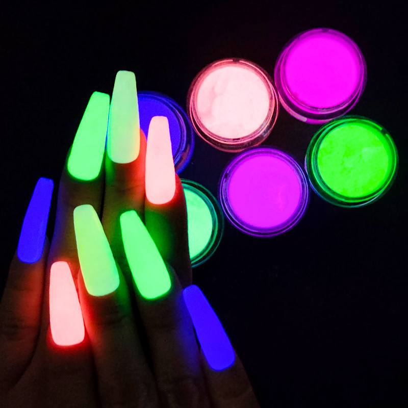 ISAY BEAUTY Supplies Nails Night Glow in Dark Dipping Powder Colors Luminous Acrylic Powder