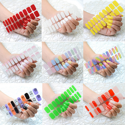 Wholesale Uv Gel Nail Wrap Patch Decals Semi Cured Custom Nail Stickers No Cured Self Adhesive 2D 3D Uv Gel Nail Art Stickers BestSuppliers