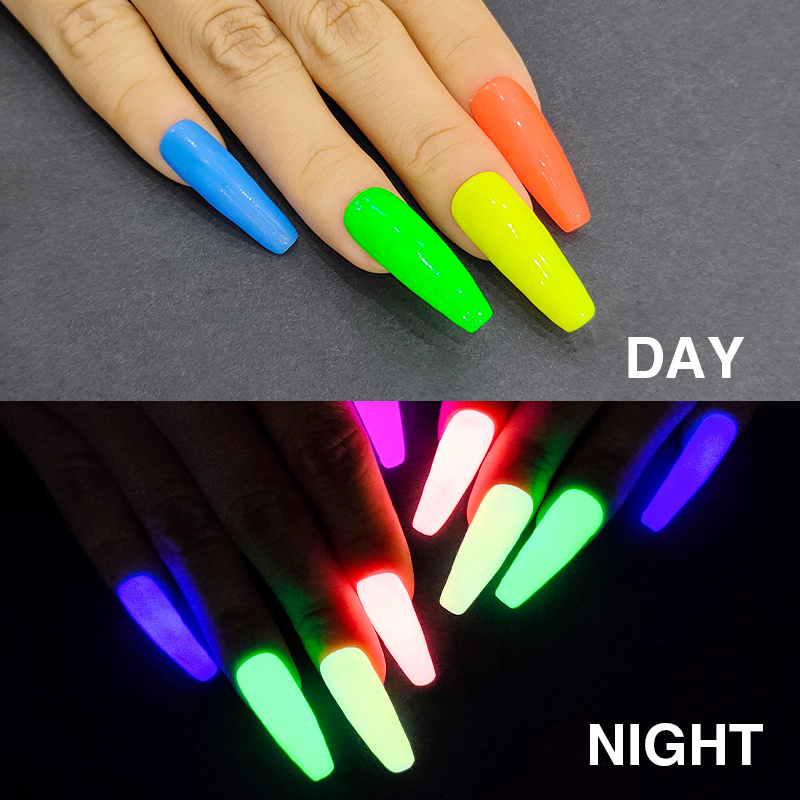 ISAY BEAUTY Supplies Nails Night Glow in Dark Dipping Powder Colors Luminous Acrylic Powder