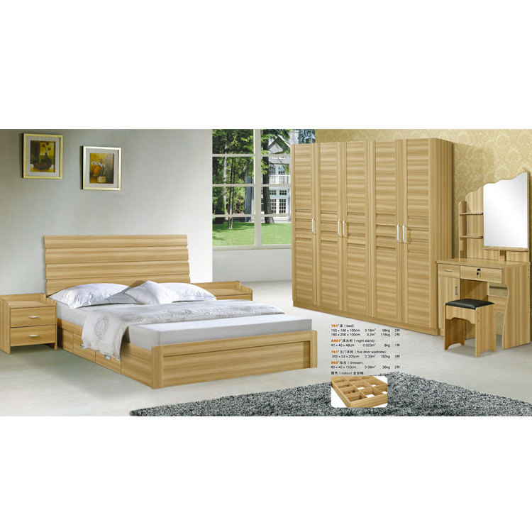 Modern Bedroom Furniture 3 Sliding Door Wooden Wardrobe Bedroom Melamine Wardrobe