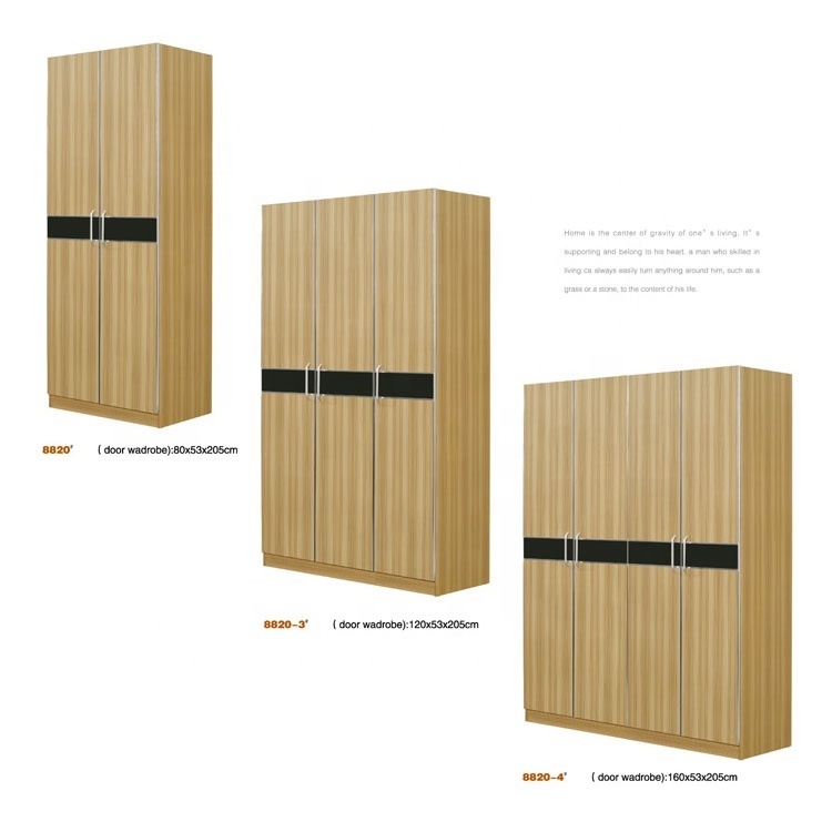 Modern Bedroom Furniture 3 Sliding Door Wooden Wardrobe Bedroom Melamine Wardrobe