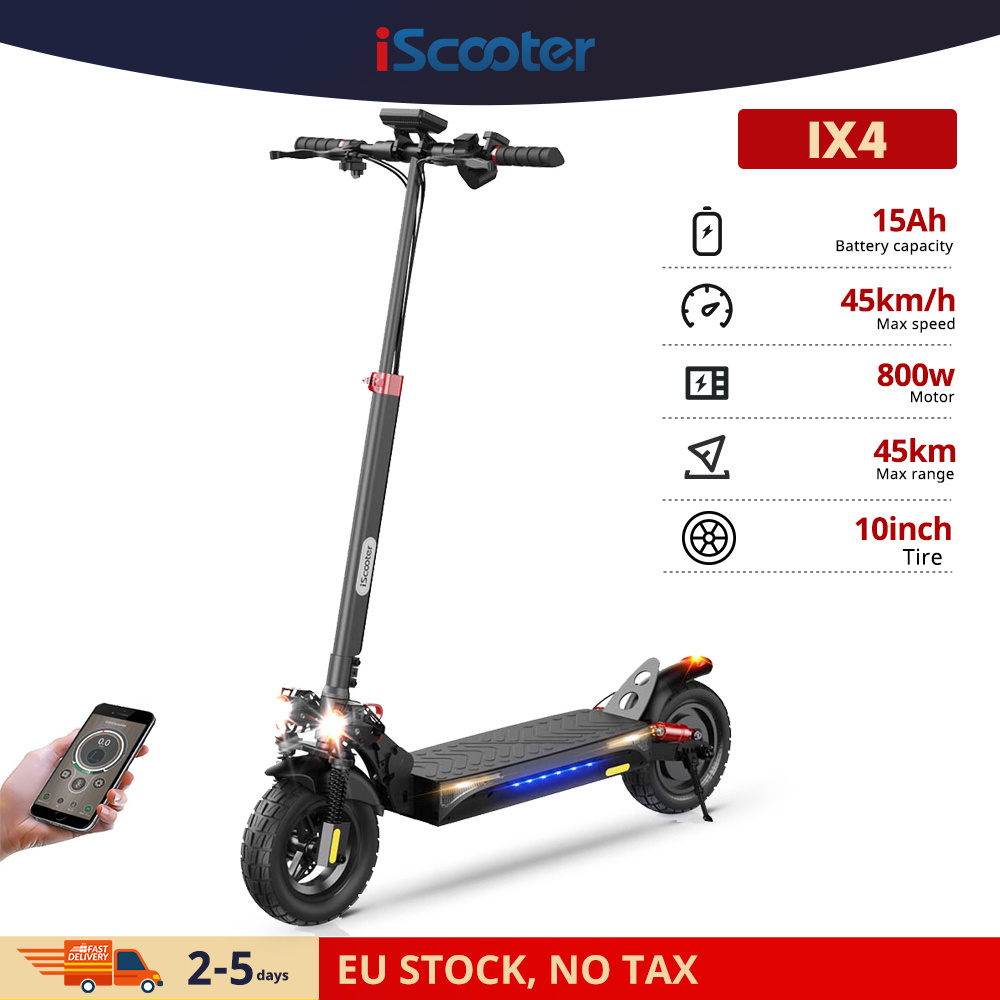 iScooter ix4 800W 10 inch Off Road Tire 15Ah 45km/h APP Control Adult High Speed Electric Scooter WITH CE