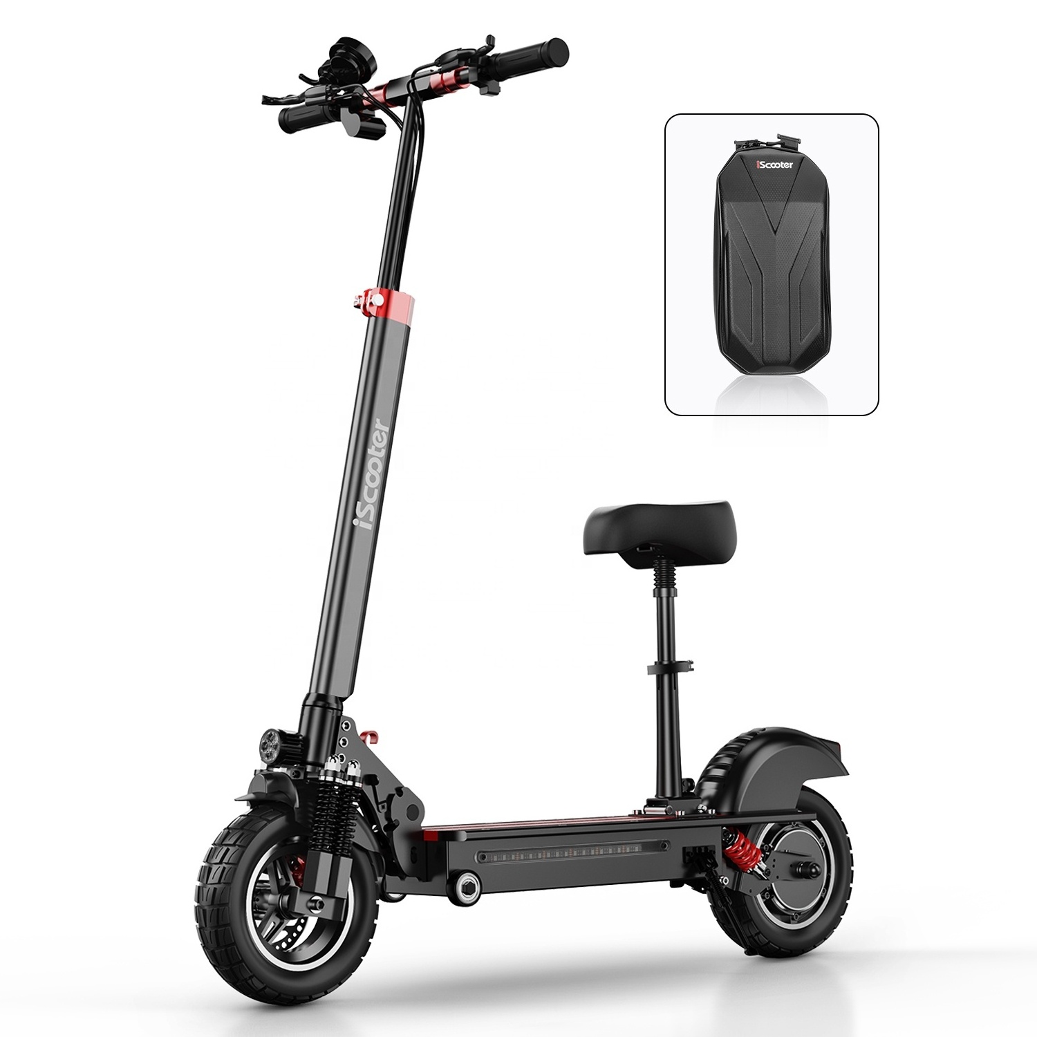 iScooter iX5 15Ah 45KM 1000W 10 Inch Big Wheel Long Range Powerful Foldable Seat Fat Tire Off Road Electric Scooters Adult