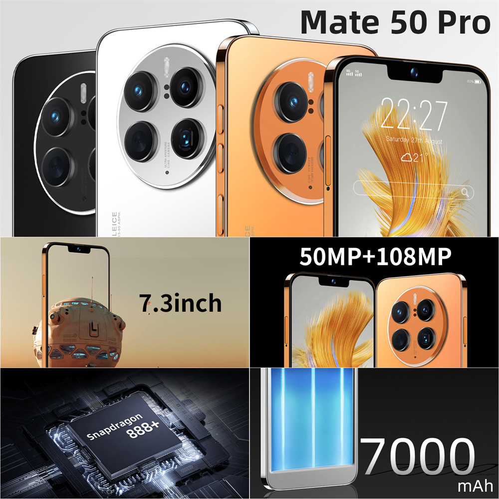 2024 Hot Selling Mate50 Pro 16GB+1TB 6.5 Inch Mate30 40 50 PRO MAX Full Display Android 13 Mobile Cell Smart Phone Android Phone